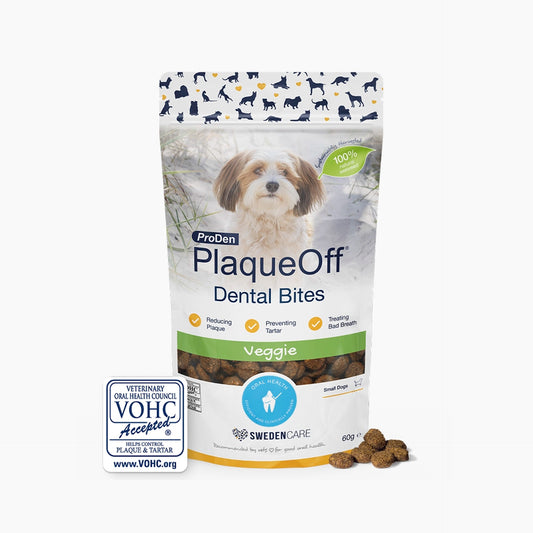 PlaqueOff Snacks para perros pequeños - 60 Grs. Elimina la placa, el sarro y el mal aliento.